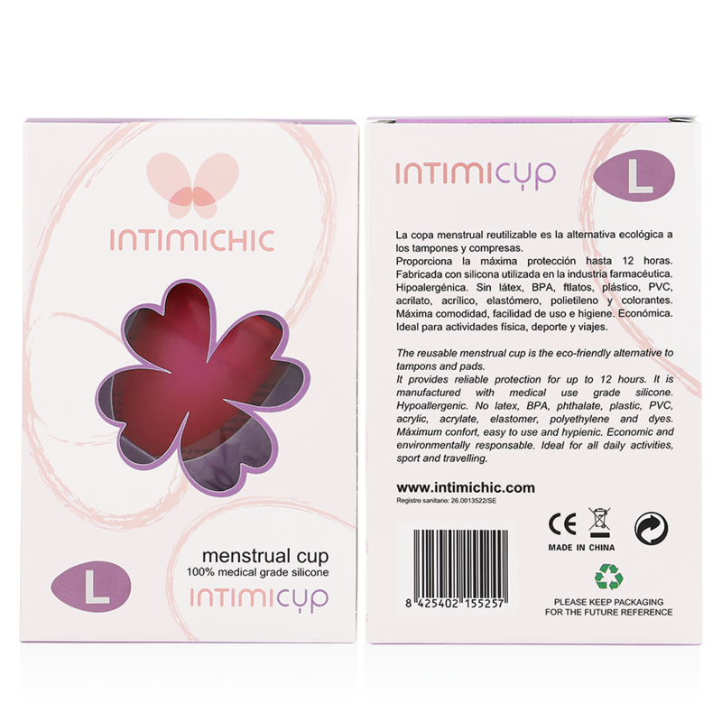 INTIMICHIC - COPO MENSTRUAL EM SILICONE MÉDICO - TAMANHO L - Sex Shop Sexy
