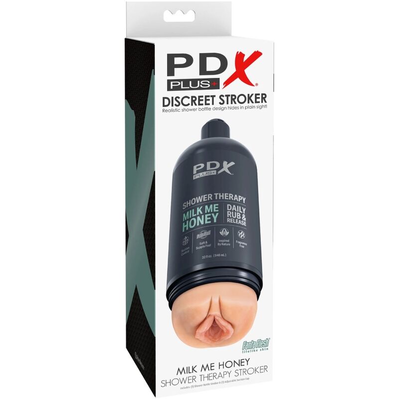 PDX PLUS - MASTURBADOR STROKER DISEÑO DISCRETO DO GARRAFA DE SHAMPOO MILK ME HONEY