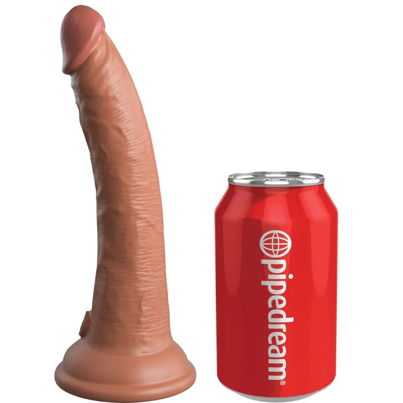 KING COCK - ELITE DILDO DE SILICONA REALISTA 17.8 CM CARAMELO