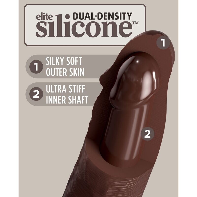 King Cock Elite Consolador De Silicona Realista 28 Cm Marrom