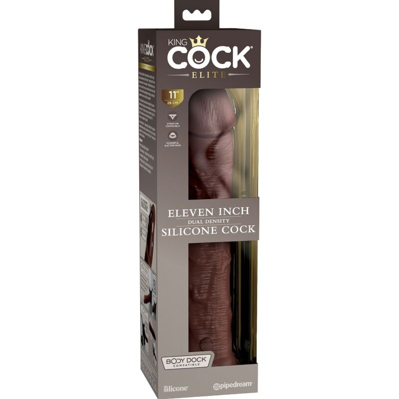 King Cock Elite Consolador De Silicona Realista 28 Cm Marrom