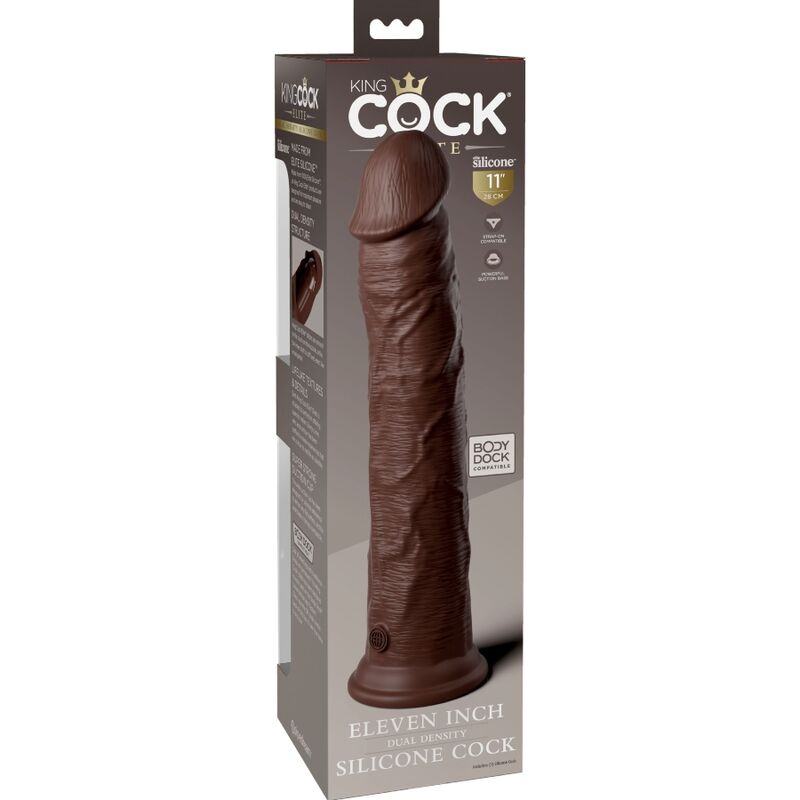 King Cock Elite Consolador De Silicona Realista 28 Cm Marrom