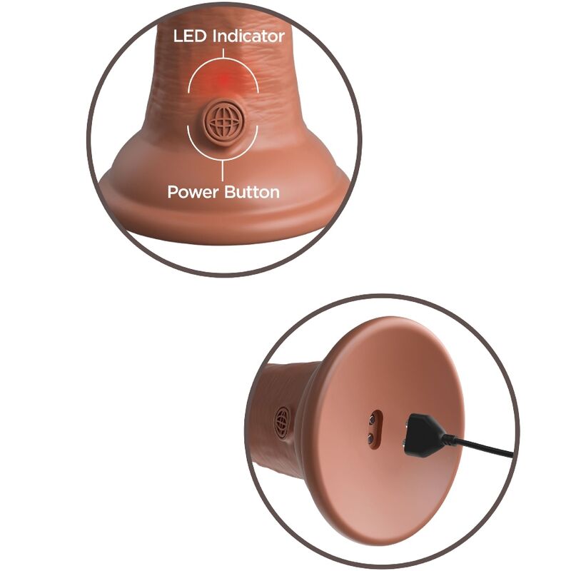 KING COCK - ELITE VIBRADOR REALÍSTICO E SILICONA 15.2 CM CARAMELO