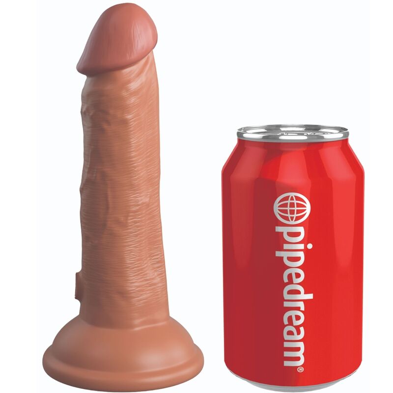 KING COCK - ELITE VIBRADOR REALÍSTICO E SILICONA 15.2 CM CARAMELO