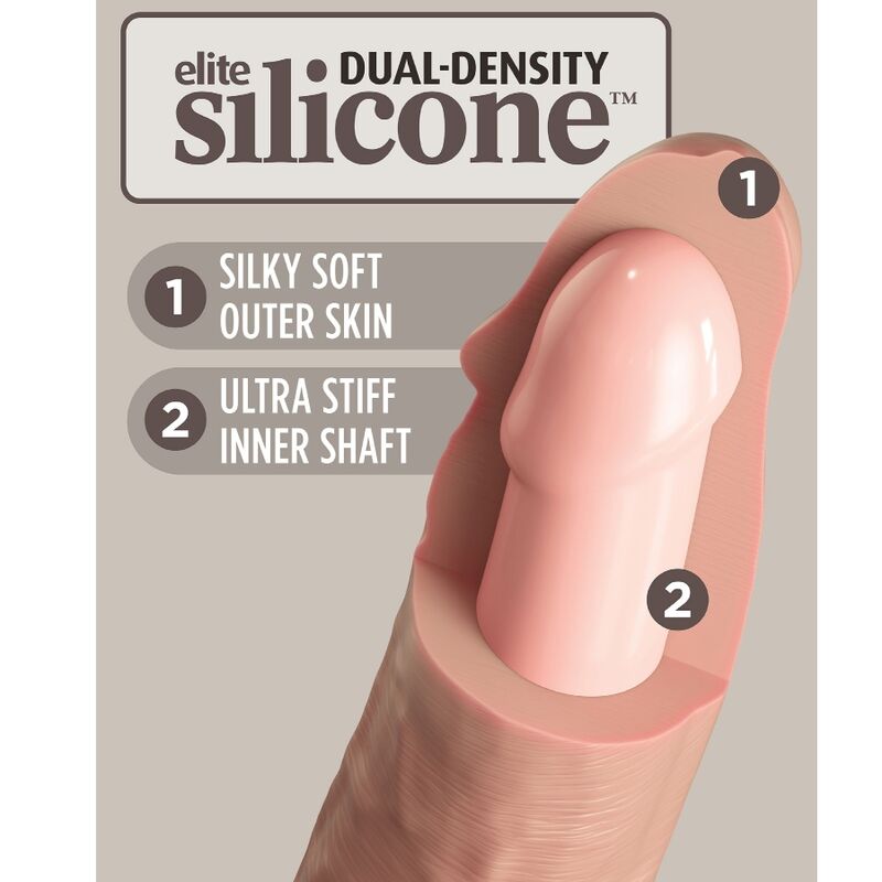 KING COCK - ELITE VIBRADOR REALÍSTICO Y SILICONA 15.2 CM