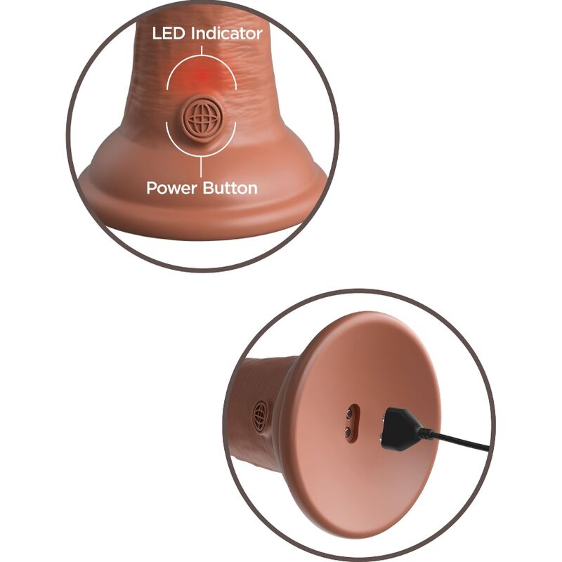 KING COCK - ELITE VIBRADOR REALÍSTICO E SILICONA 20.3 CM CARAMELO