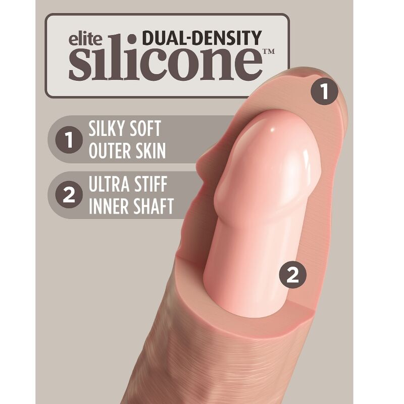 KING COCK - ELITE VIBRADOR DILDO REALÍSTICO E CONTROLE REMOTO DE SILICONA 23 CM
