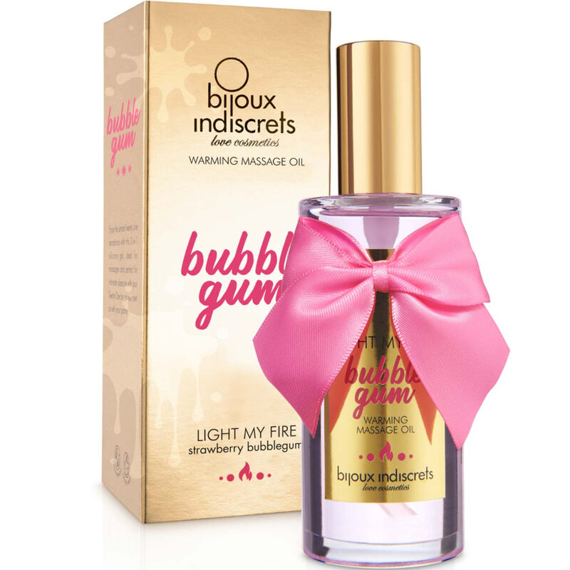 BIJOUX - INDISCRETS LIGHT MY FIRE ÓLEO DE MASSAGEM EFEITO CALOR SABOR PASTILHA ELÁSTICA