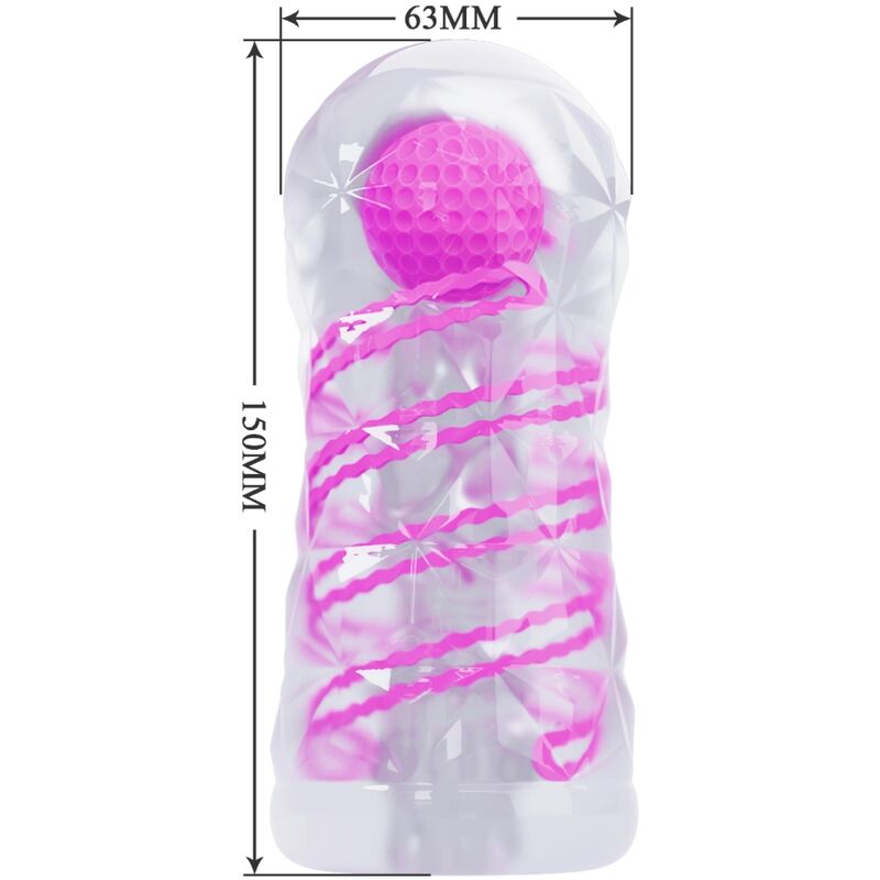 PRETTY LOVE - MASTURBADOR MASCULINO FANTASY COM ESPIRAL INTERNA E BOLAS TRANSPARENTE