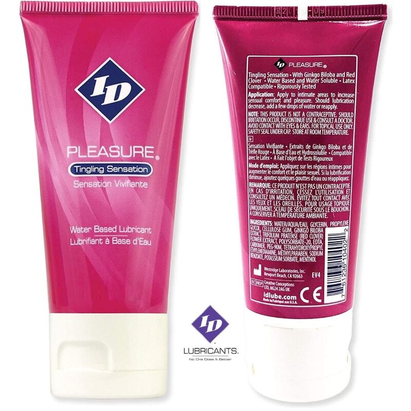 ID Pleasure - Lubricante a Base de Agua Sensação Formigante Tubo de Viagem 60 ml