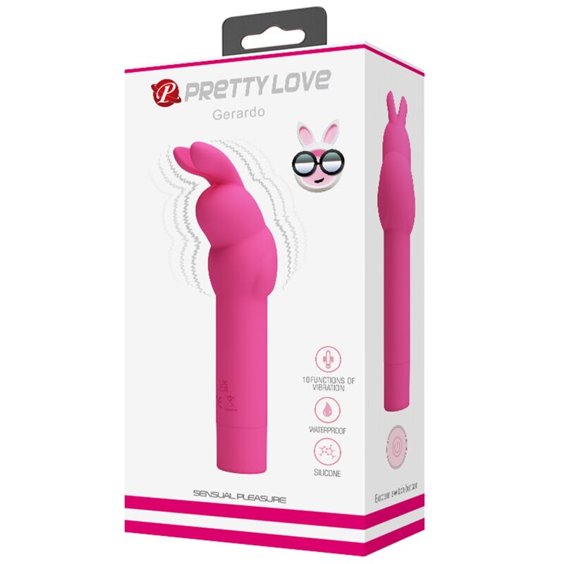 PRETTY LOVE - VIBRADOR DE SILICONA GERARDO FUCSIA CONEJO