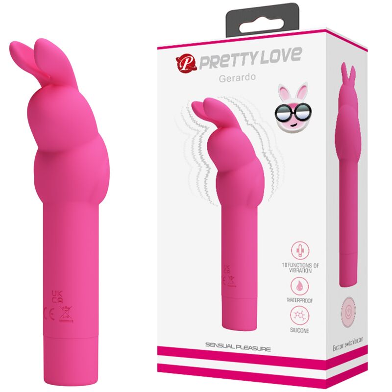 PRETTY LOVE - VIBRADOR DE SILICONA GERARDO FUCSIA CONEJO