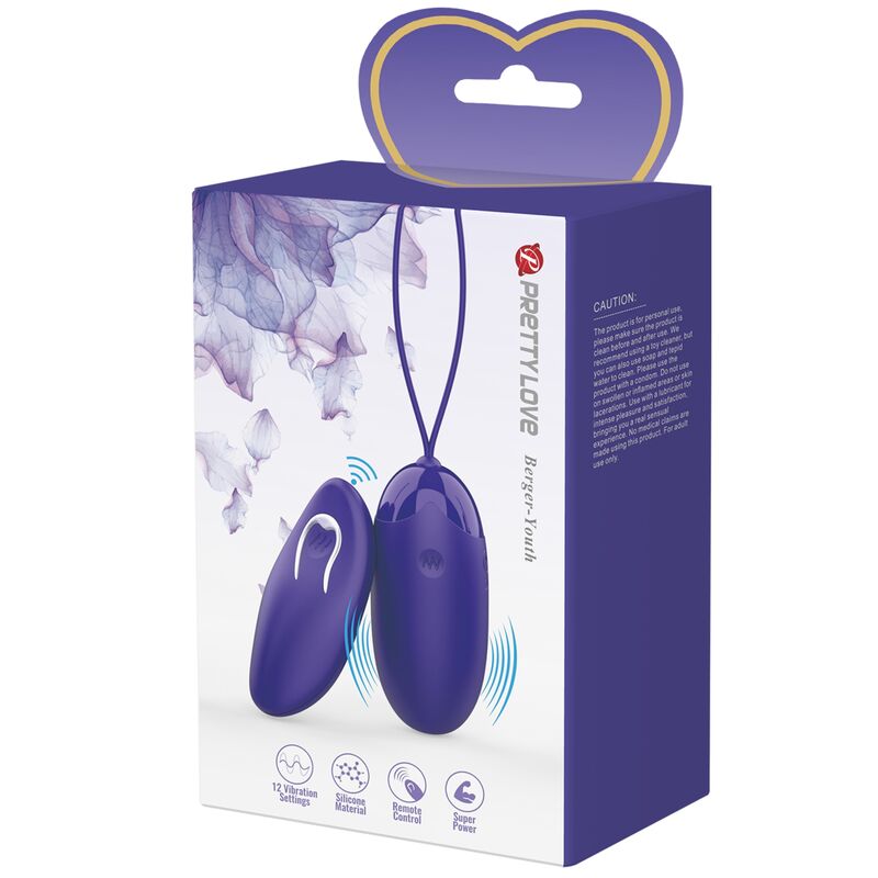 PRETTY LOVE - BERGER YOUTH OVO VIBRADOR COM CONTROLO REMOTO VIOLETA