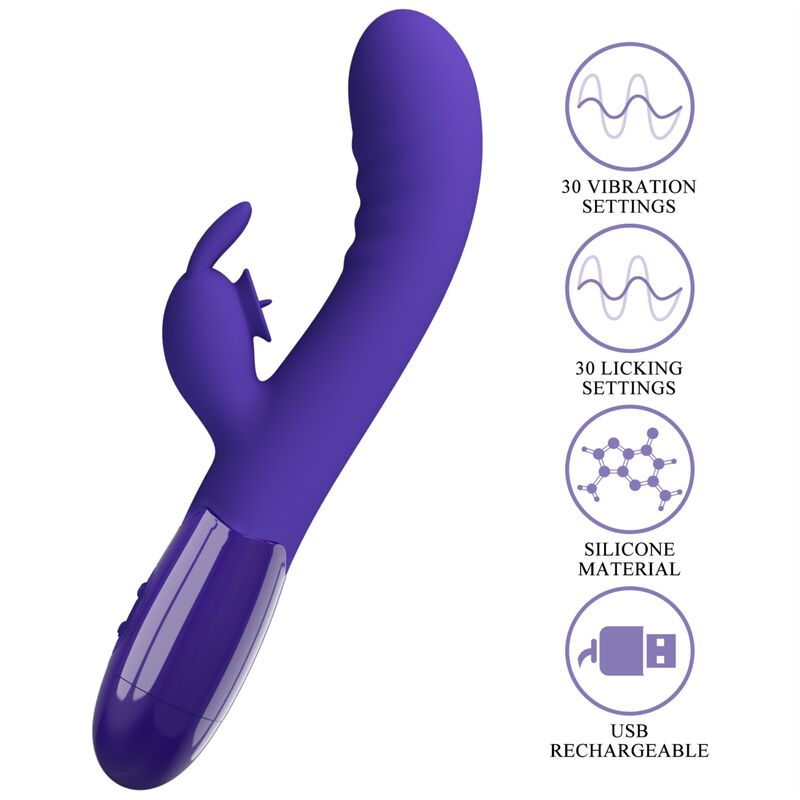 PRETTY LOVE - VIBRADOR DE COELHO VIOLETA CERBERUS JUVENIL