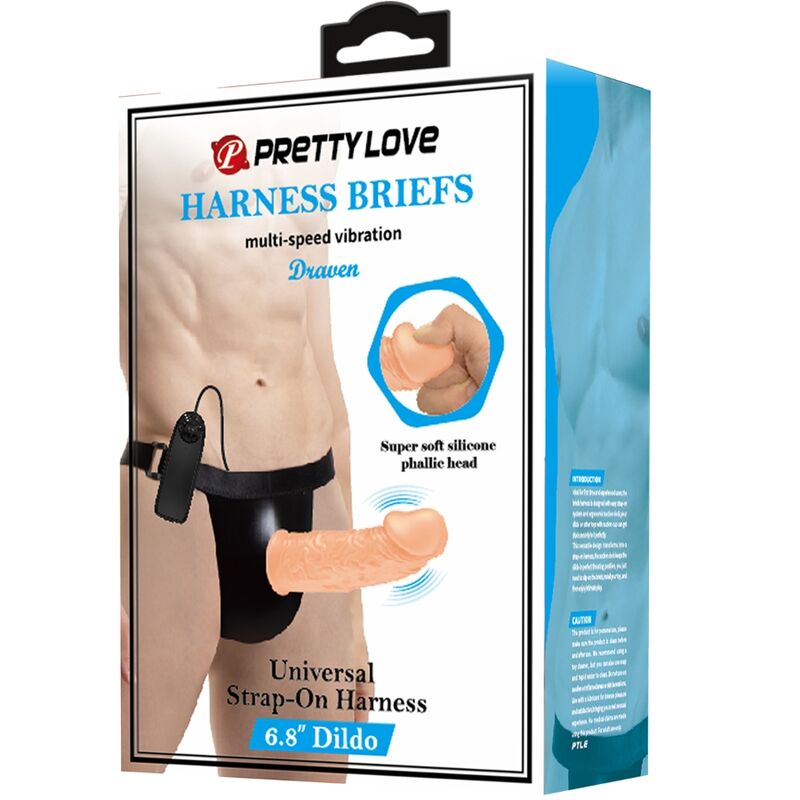 PRETTY LOVE - HARNESS BRIEFS COM VIBRAÇÃO DILDO INCLUÍDO