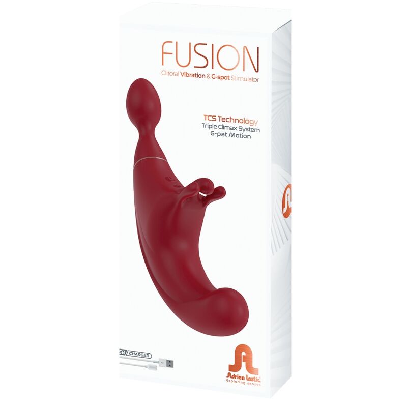 ADRIEN LASTIC - FUSION ESTIMULADOR DE CLITÓRIS TRIPLO &amp; G-SPOT VERMELHO