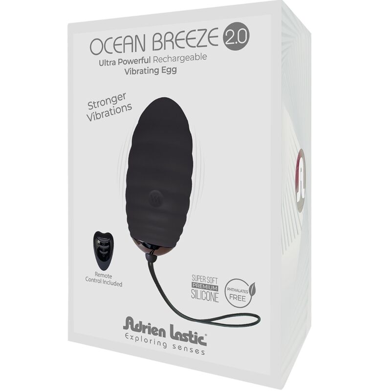Adrien Lastic - Ocean Breeze 2.0 Ovo Vibratório Recarregável Controle Remoto Negro