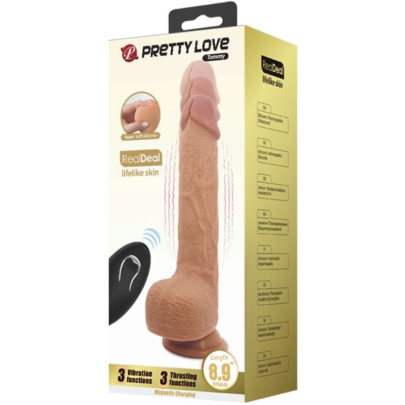 PRETTY LOVE - VIBRADOR TOMMY DILDO REALISTA 22.5 CM