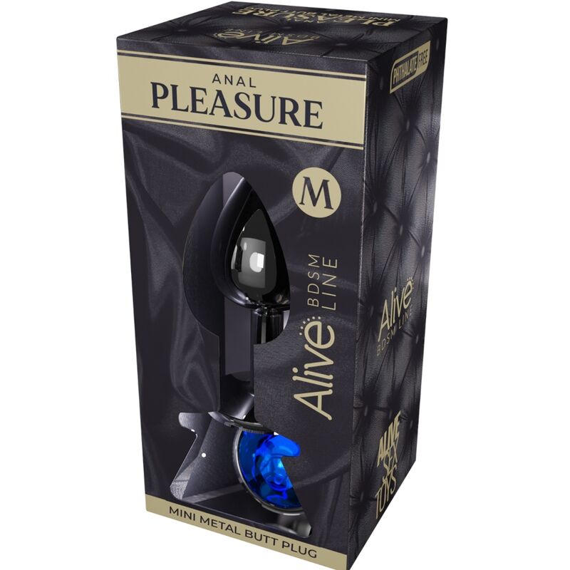 Alive - Mini Plug Prazer Anal Metal Azul Tamanho M
