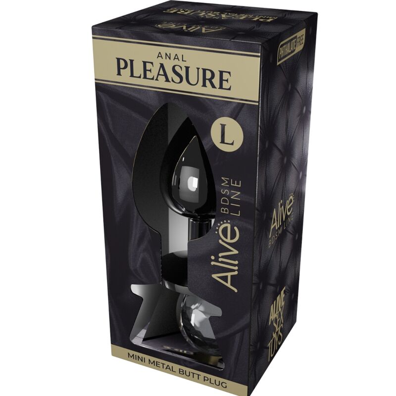 VIVO - MINI PLUG PRAZER ANAL METAL PRETO TAMANHO L