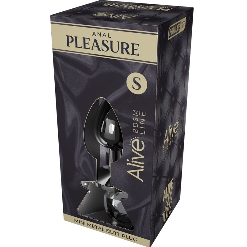 VIVO - MINI PLUG PRAZER ANAL METAL PRETO TAMANHO S