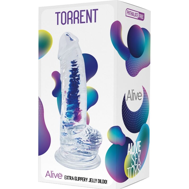 Alive - Torrent Pénis Realista Transparente 20,6 Cm
