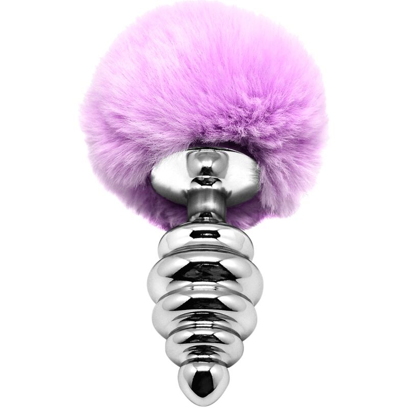 Alive - Plug Prazer Anal Espiral Metal Fluffy Violeta Tamanho M