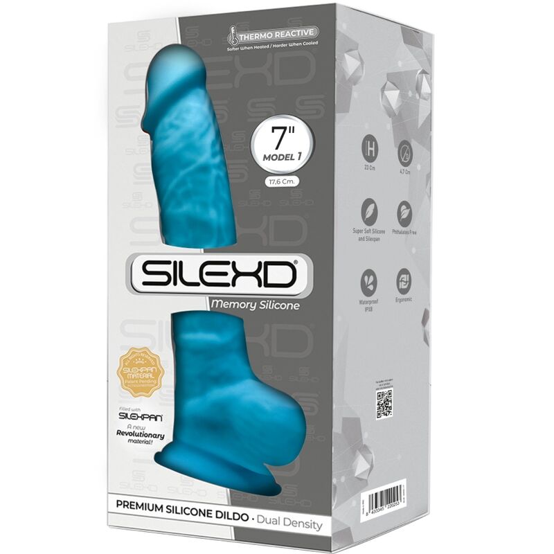 SILEXD - MODELO 1 PÊNIS REALÍSTICO PREMIUM SILEXPAN SILICONA AZUL 17.5 CM