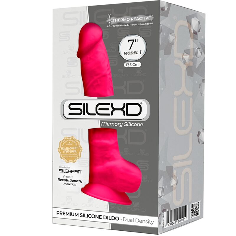 Silexd Modelo 1 Pênis Realístico Premium Silexpan Silicona Fúcsia 17,5 Cm