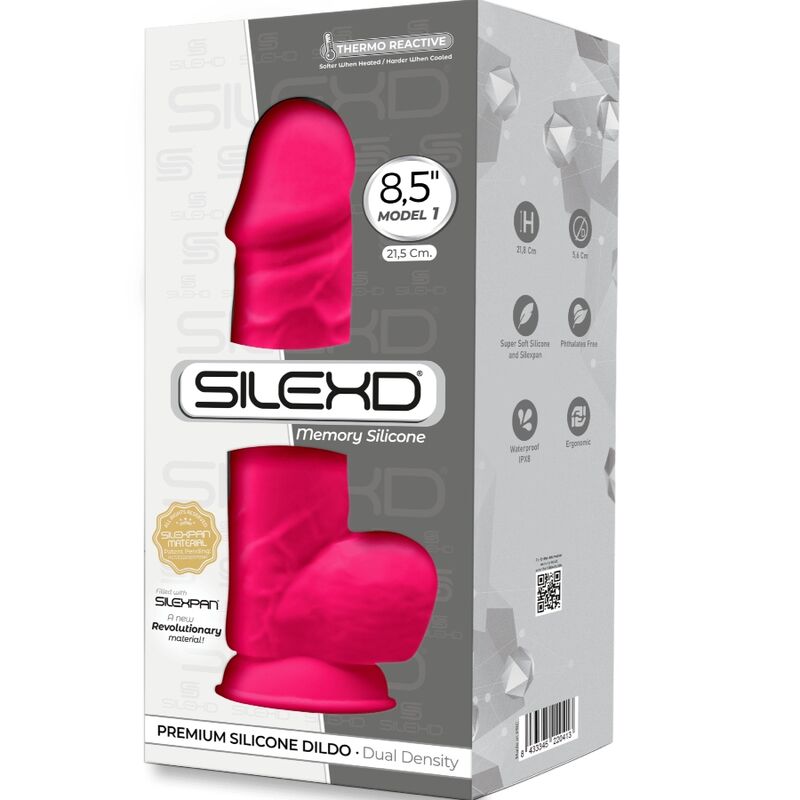 SILEXD - MODELO 1 PÊNIS REALÍSTICO PREMIUM SILEXPAN SILICONA FÚCSIA 21.5 CM