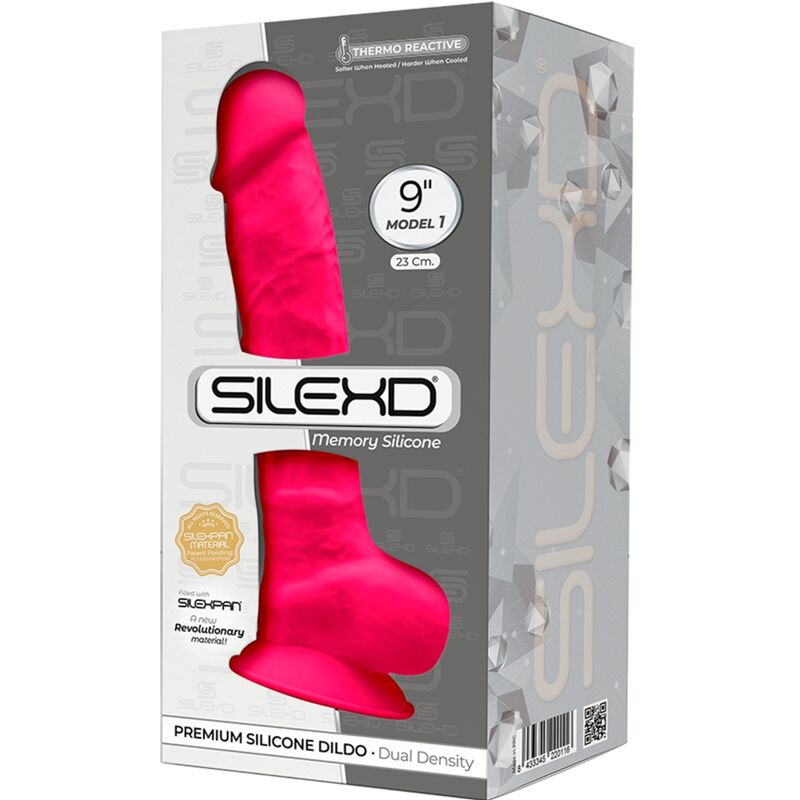 Silexd - Modelo 1 Pénis Realista Premium Silexpan Silicona Fúcsia 23 Cm