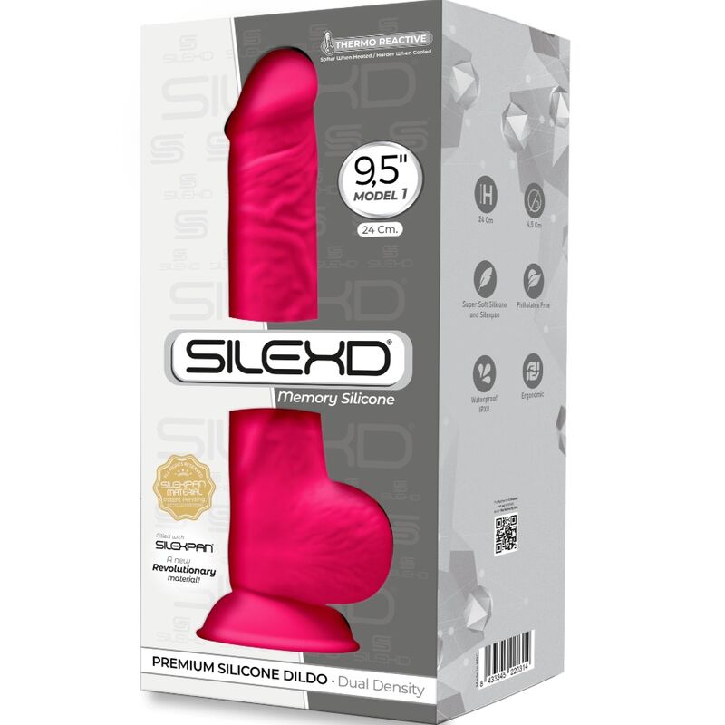 SILEXD - MODELO 1 PÊNIS REALÍSTICO PREMIUM SILEXPAN SILICONA FÚCSIA 24 CM