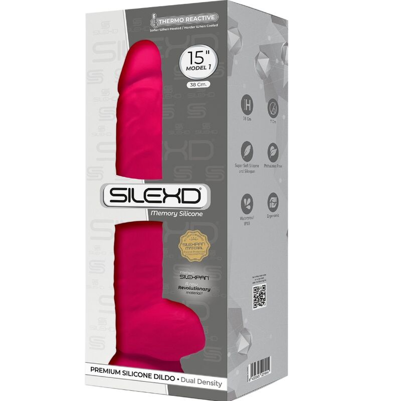 SILEXD - MODELO 1 PÊNIS REALÍSTICO PREMIUM SILEXPAN SILICONA FÚCSIA 38 CM