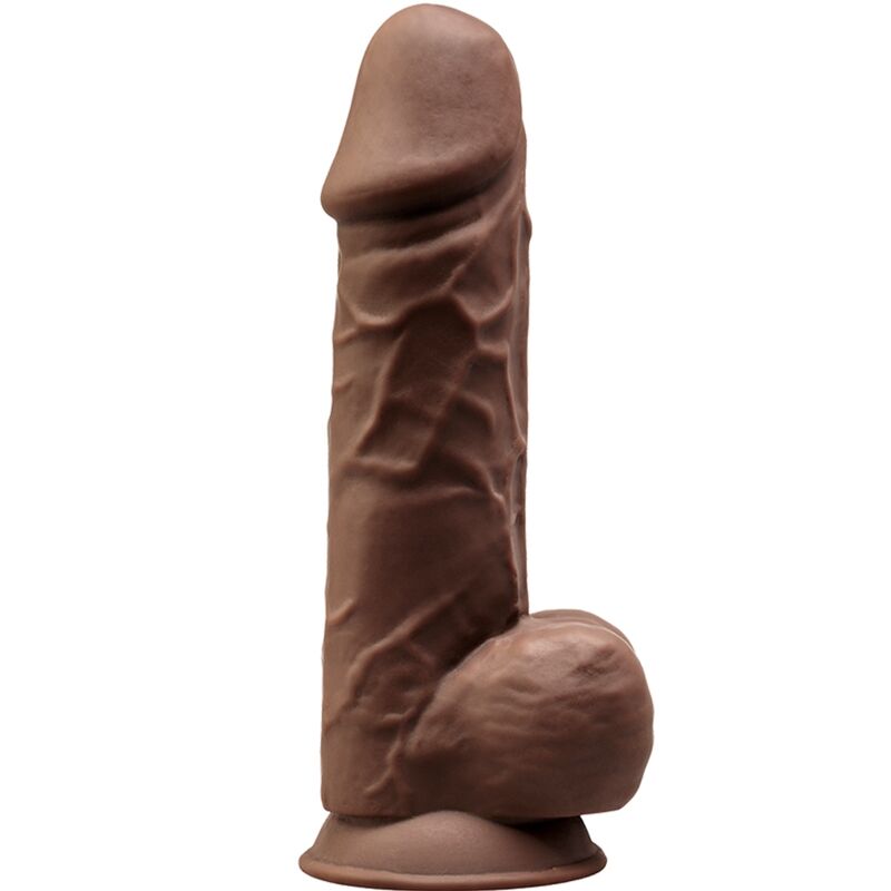 SILEXD - MODELO 1 PÊNIS REALÍSTICO PREMIUM SILEXPAN SILICONA CASTANHO 21.5 CM