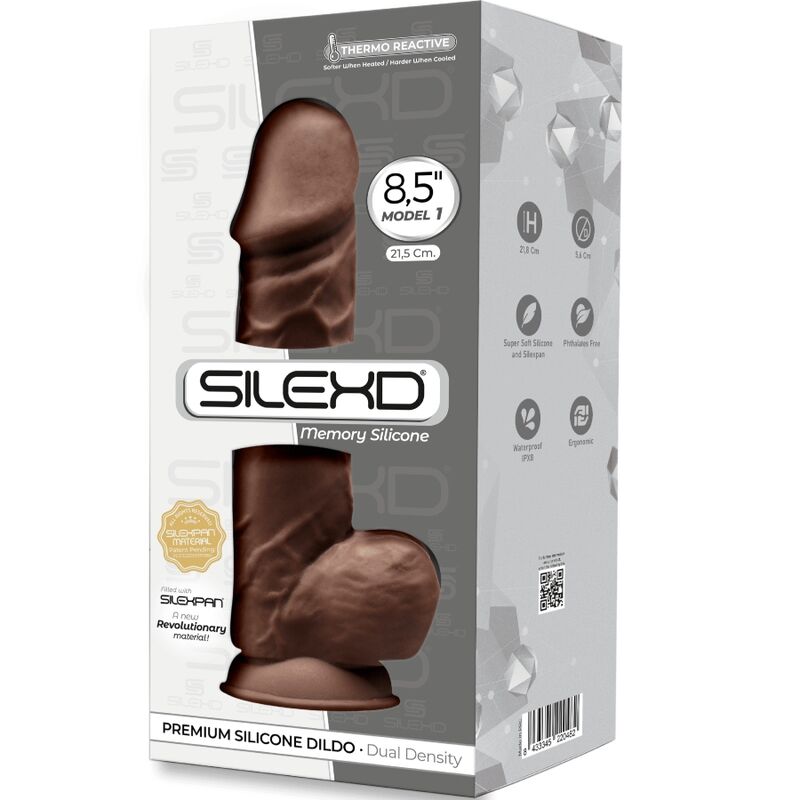 SILEXD - MODELO 1 PÊNIS REALÍSTICO PREMIUM SILEXPAN SILICONA CASTANHO 21.5 CM