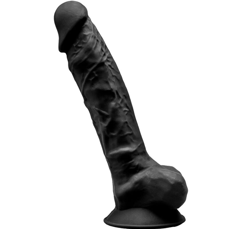 SILEXD - MODELO 1 PÊNIS REALÍSTICO PREMIUM SILEXPAN SILICONA PRETO 20 CM