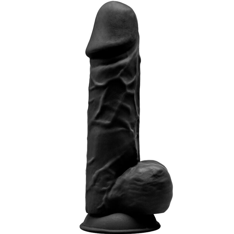 SILEXD - MODELO 1 PÊNIS REALÍSTICO PREMIUM SILEXPAN SILICONA PRETO 21.5 CM