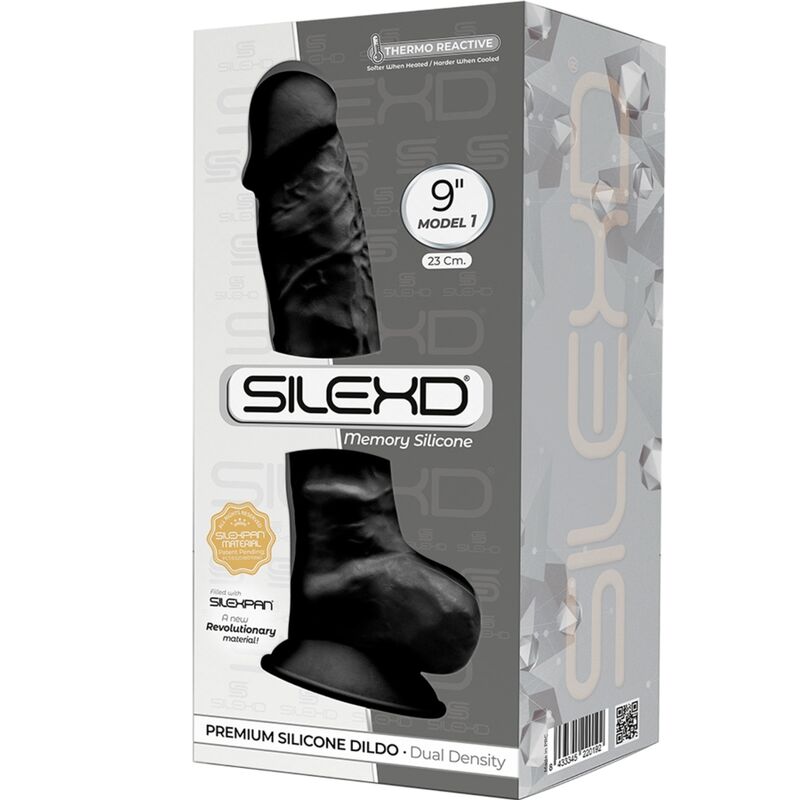 Silexd Modelo 1 Pénis Realístico Premium Silexpan Silicona Negro 23 Cm