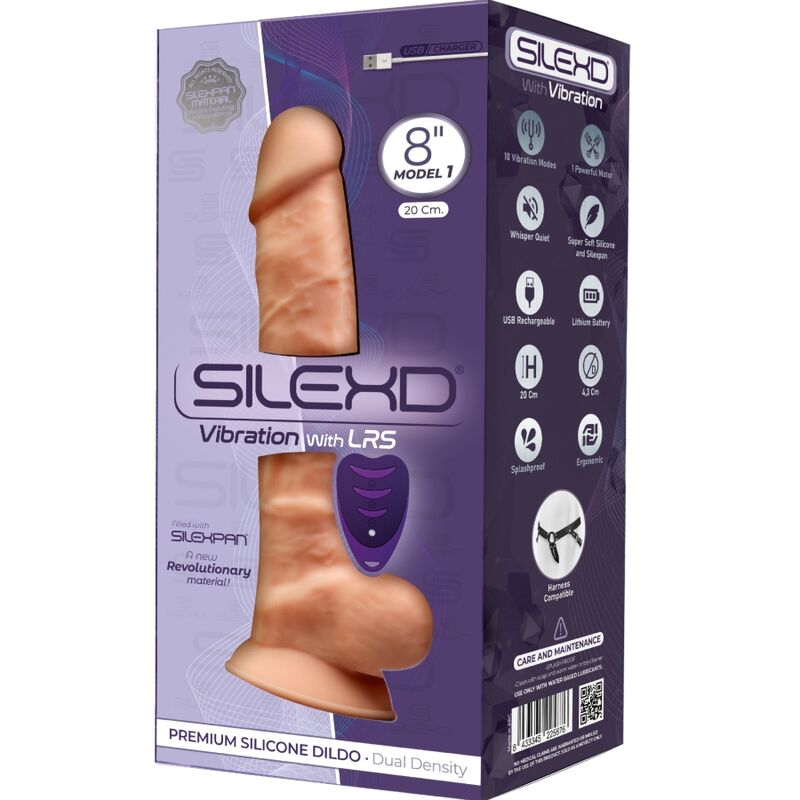 SILEXD - MODELO 1 VIBRADOR DE PÊNIS REALÍSTICO SILICONA PREMIUM SILEXPAN CONTROLE REMOTO 20 CM