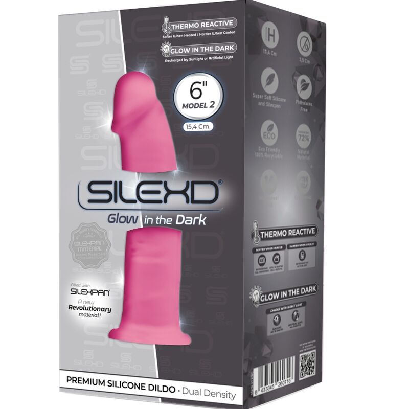 SILEXD - MODELO 2 PÊNIS REALISTA PREMIUM SILEXPAN SILICONA FLUORESCENTE ROSA 15 CM