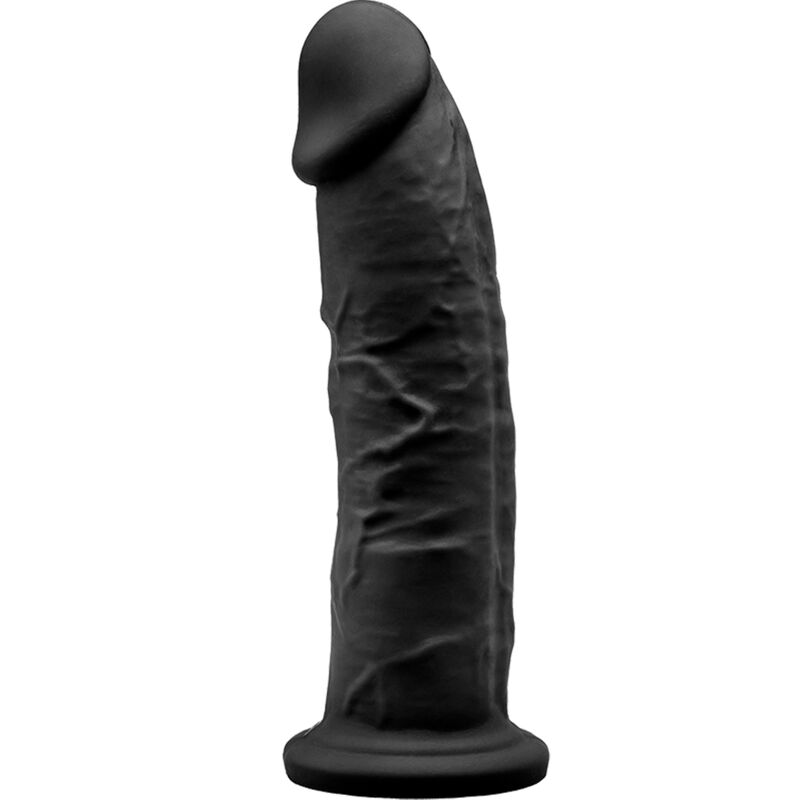 SILEXD - MODELO 2 PÊNIS REALÍSTICO PREMIUM SILEXPAN SILICONA PRETO 19 CM