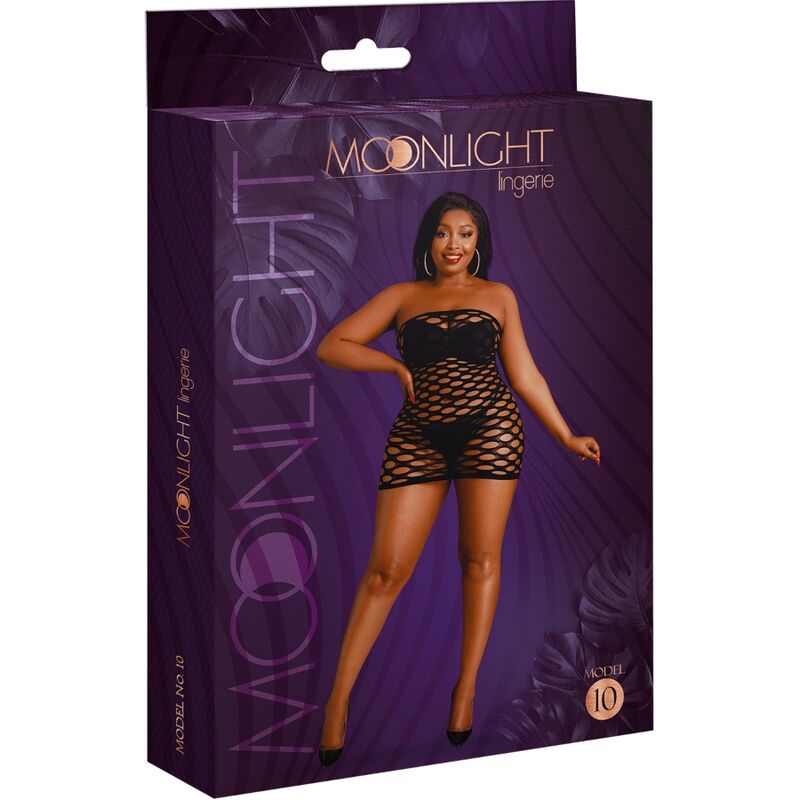 MOONLIGHT - VESTIDO MODELO 10 MALHA PRETO PLUS TALLA