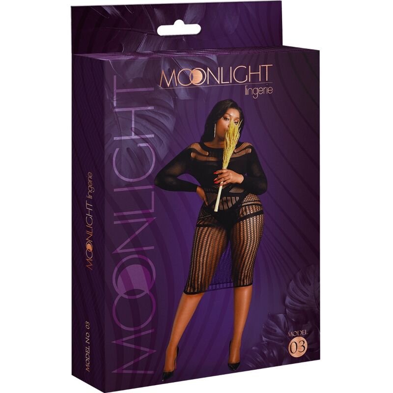 Moonlight - Vestido Modelo 3 Preto Plus Size