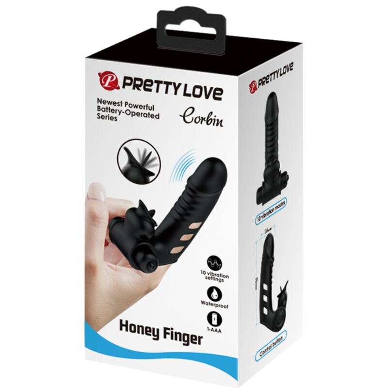 PRETTY LOVE - CORBIN CAPA DE DEDO VIBRADOR PRETA