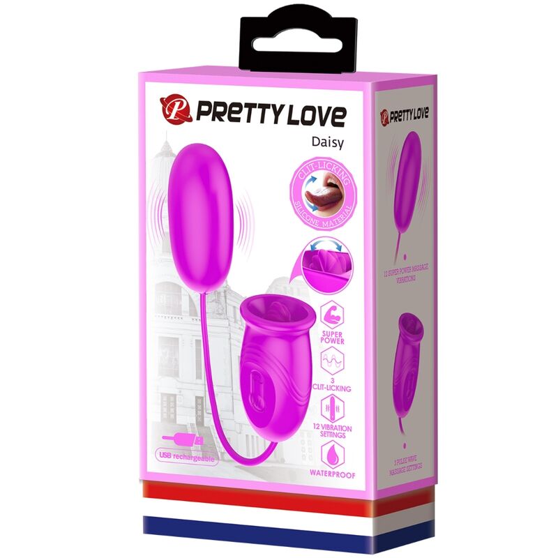 PRETTY LOVE - DAISY OVO DUPLO VIBRADOR RECARREGÁVEL ROXO
