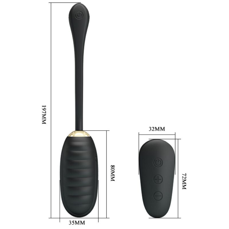 PRETTY LOVE - DOREEN OVO VIBRADOR DE LUXO RECARREGÁVEL PRETO COM CONTROLO REMOTO