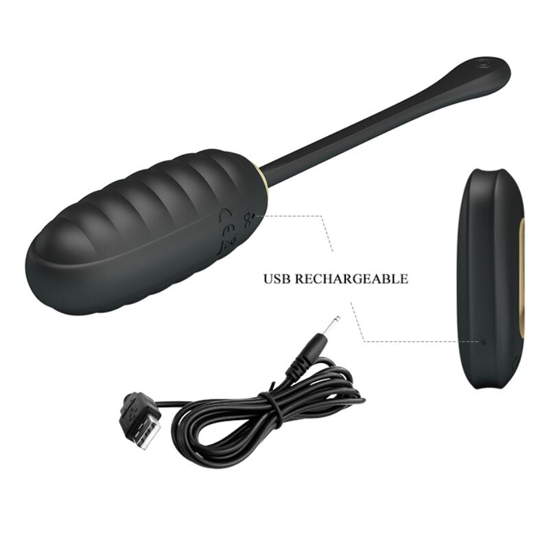 PRETTY LOVE - DOREEN OVO VIBRADOR DE LUXO RECARREGÁVEL PRETO COM CONTROLO REMOTO