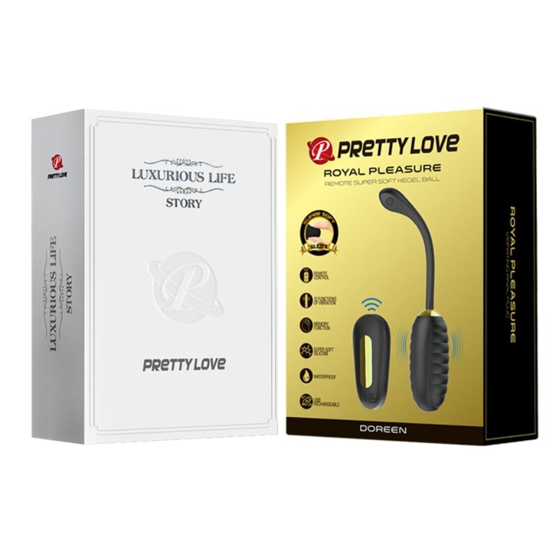PRETTY LOVE - DOREEN OVO VIBRADOR DE LUXO RECARREGÁVEL PRETO COM CONTROLO REMOTO