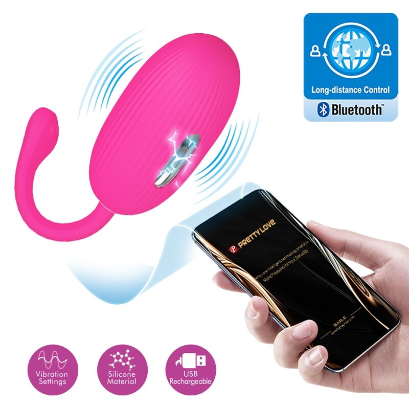 PRETTY LOVE - DOREEN OVO VIBRADOR RECARREGÁVEL MAGENTA COM CONTROLO REMOTO