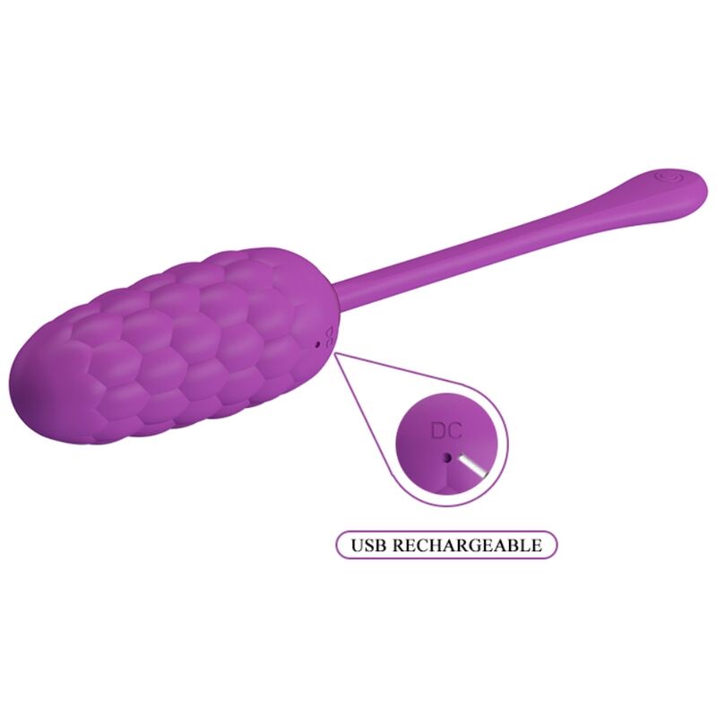 PRETTY LOVE - OVO VIBRADOR COM TEXTURA MARINHA RECARREGÁVEL ROXO